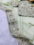 1NEW ARRIVAL PLATINUM CRUSH ZARI DORI AND THREAD EMBROIDRY WIRH REAL MIRROR WORK SAREE WITH UNSTITCHED BLOUSE PARTY WEAR WHOLESALE PRICE ETHNIC GARMENT (47)
