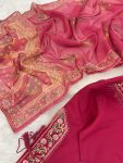 1NEW ARRIVAL VISCOSE CHANDERI SEQUENCE EMBROIDERY WORK TOP BOTTOM WITH DUPATTA FESTIVE WEAR WHOLESALE PRICE ETHNIC GARMENT (20)