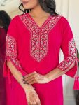 1NEW ARRIVAL VISCOSE CHANDERI SEQUENCE EMBROIDERY WORK TOP BOTTOM WITH DUPATTA FESTIVE WEAR WHOLESALE PRICE ETHNIC GARMENT (20)