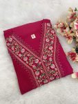 1NEW ARRIVAL VISCOSE CHANDERI SEQUENCE EMBROIDERY WORK TOP BOTTOM WITH DUPATTA FESTIVE WEAR WHOLESALE PRICE ETHNIC GARMENT (20)