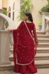 1RICH LOOK FAUX BLOOMING SEQUENCE AND ZARI EMBROIDERED WORK GOWN WITH DUPATTA FESTIVE WEAR WHOLESALE PRICE ETHNIC GARMENT (5)