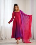 1RICH LOOK GEORGETTE COLOURFULL PADDING GOWN BOTTOM WITH DUPATTA PARTY WEAR WHOLESALE PRICE ETHNIC GARMENT (24)