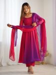 1RICH LOOK GEORGETTE COLOURFULL PADDING GOWN BOTTOM WITH DUPATTA PARTY WEAR WHOLESALE PRICE ETHNIC GARMENT (24)