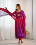 1RICH LOOK GEORGETTE COLOURFULL PADDING GOWN BOTTOM WITH DUPATTA PARTY WEAR WHOLESALE PRICE ETHNIC GARMENT (24)