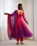 1RICH LOOK GEORGETTE COLOURFULL PADDING GOWN BOTTOM WITH DUPATTA PARTY WEAR WHOLESALE PRICE ETHNIC GARMENT (24)