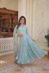 1RICH LOOK GEORGETTE EMBROIDERY WORK GOWN WITH DUPATTA FESTIVE WEAR WHOLESALE PRICE ETHNIC GARMENT (6)