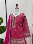 1RICH LOOK SHIMMER SILK THREAD SEQUENCE WORK TOP LEHENGA WITH DUPATTA PARTY WEAR WHOLESALE PRICE ETHNIC GARMENT (12)