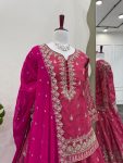 1RICH LOOK SHIMMER SILK THREAD SEQUENCE WORK TOP LEHENGA WITH DUPATTA PARTY WEAR WHOLESALE PRICE ETHNIC GARMENT (12)