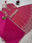 1RICH LOOK SHIMMER SILK THREAD SEQUENCE WORK TOP LEHENGA WITH DUPATTA PARTY WEAR WHOLESALE PRICE ETHNIC GARMENT (12)