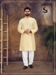 1TRADITIONAL ART SILK SEQUENCE WORK COLLAR MEN’S KURTA PAYJAMA PARTY WEAR WHOLESALE PRICE ETHNIC GARMENT (11)