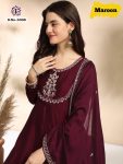 1TRENDING SILK ZARI EMBROIDERY SEQUENCE WORK TOP BOTTOM WITH DUPATTA PARTY WEAR WHOLESALE PRICE ETHNIC GARMENT (15)