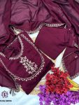 1TRENDING SILK ZARI EMBROIDERY SEQUENCE WORK TOP BOTTOM WITH DUPATTA PARTY WEAR WHOLESALE PRICE ETHNIC GARMENT (15)
