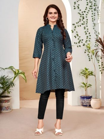ATTRACTIVE COTTON JACQUARD WORK ONLY KURTI RAMA