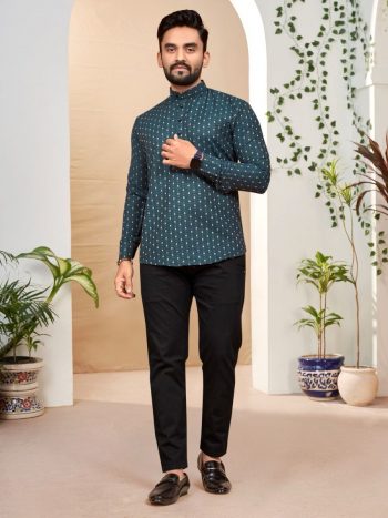 ATTRACTIVE COTTON JACQUARD WORK MEN'S SHIRT RAMA