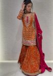 2DESIGNER GEORGETTE THREAD WITH SEQUENCE WORK TOP SHARARA WITH DUPATTA FESTIVE WEAR WHOLESALE PRICE ETHNIC GARMENT (3)