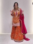 2DESIGNER GEORGETTE THREAD WITH SEQUENCE WORK TOP SHARARA WITH DUPATTA FESTIVE WEAR WHOLESALE PRICE ETHNIC GARMENT (3)