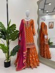 2DESIGNER GEORGETTE THREAD WITH SEQUENCE WORK TOP SHARARA WITH DUPATTA FESTIVE WEAR WHOLESALE PRICE ETHNIC GARMENT (3)
