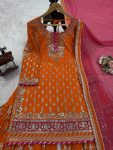2DESIGNER GEORGETTE THREAD WITH SEQUENCE WORK TOP SHARARA WITH DUPATTA FESTIVE WEAR WHOLESALE PRICE ETHNIC GARMENT (3)