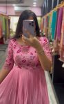 2FANCY CHINON EMBROIDERY THREAD AND SEQUENCE WORK GOWN PARTY WEAR WHOLESALE PRICE ETHNIC GARMENT (4)
