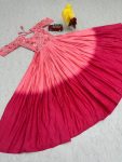 2FANCY CHINON EMBROIDERY THREAD AND SEQUENCE WORK GOWN PARTY WEAR WHOLESALE PRICE ETHNIC GARMENT (4)