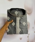 2FANCY MONO SILK EMBROIDERY SEQUENCE WORK MEN’S KURTA PAYJAMA FESTIVE WEAR WHOLESALE PRICE ETHNIC GARMENT (13)