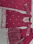 2LATEST CHINON SILK EMBROIDERY SEQUENCE WORK TOP SHARARA WITH DUPATTA FESTIVE WEAR WHOLESALE PRICE ETHNIC GARMENT (10)
