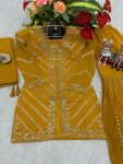 2NEW ARRIVAL GEORGETTE EMBROIDERY SEQUENCE WORK TOP SHARARA WITH DUPATTA FESTIVE WEAR WHOLESALE PRICE ETHNIC GARMENT (12)
