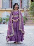 2NEW ARRIVAL GEORGETTE SEQUENCE EMBROIDERY WORK GOWN WITH DUPATTA FESTIVE WEAR WHOLESALE PRICE ETHNIC GARMENT (9)