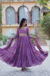2NEW ARRIVAL GEORGETTE SEQUENCE EMBROIDERY WORK GOWN WITH DUPATTA FESTIVE WEAR WHOLESALE PRICE ETHNIC GARMENT (9)