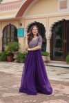 2RICH LOOK FAUX BLOOMING EMBROIDERY ZARI SEQUENCE WORK GOWN FESTIVE WEAR WHOLESALE PRICE ETHNIC GARMENT (14)