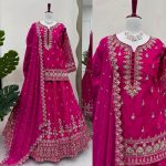 2RICH LOOK SHIMMER SILK THREAD SEQUENCE WORK TOP LEHENGA WITH DUPATTA PARTY WEAR WHOLESALE PRICE ETHNIC GARMENT (3)