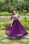 3DESIGNER FAUX BLOOMING EMBROIDERY ZARI SEQUENCE WORK GOWN FESTIVE WEAR WHOLESALE PRICE ETHNIC GARMENT (16)
