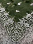 3DESIGNER ORGANZA SILVER ZARI EMBROIDERY WORK WITH FULL BODY BUTTI AND HANDMADE SEQUENCE CUT DANA BORDER WORK SAREE WITH UNSTITCHED BLOUSE PARTY WEAR WHOLESALE PRICE ETHNIC GARME (7)