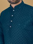 3FANCY COTTON FOIL PRINTED MEN’S KURTA PAYJAMA FESTIVE WEAR WHOLESALE PRICE ETHNIC GARMENT (8)