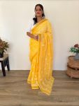 3FANCY LINEN CHANDERI GOLD PURE ZARI PATTA WITH EMBROIDERY BUTTI WORK SAREE WITH UNSTITCHED BLOUSE FESTIVE WEAR WHOLESALE PRICE ETHNIC GARMENT (2)