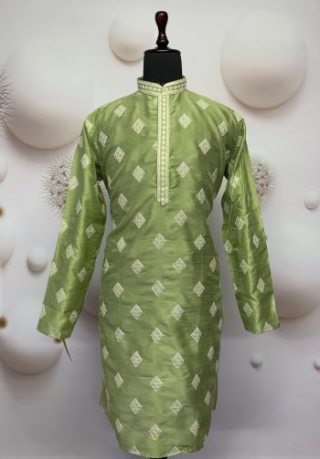 FANCY MONO SILK EMBROIDERY SEQUENCE WORK MEN'S KURTA PAYJAMA PISTA