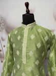 3FANCY MONO SILK EMBROIDERY SEQUENCE WORK MEN’S KURTA PAYJAMA FESTIVE WEAR WHOLESALE PRICE ETHNIC GARMENT (3)