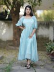 3LATEST CHINON HANDWORK THREAD PLEATING ON FRONT AND PLAIN ALL OVER ONE PIECE CASUAL WEAR WHOLESALE PRICE ETHNIC GARMENT (21)