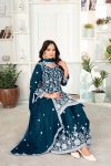3NEW ARRIVAL CHINON SILK EMBROIDERY SEQUENCE WORK TOP PALAZZO WITH DUPATTA FESTIVE WEAR WHOLESALE PRICE ETHNIC GARMENT (8)