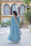 3NEW ARRIVAL GEORGETTE SEQUENCE EMBROIDERY WORK GOWN WITH DUPATTA FESTIVE WEAR WHOLESALE PRICE ETHNIC GARMENT (4)