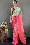 NEW ARRIVAL NATURAL SILK DIGITAL PRINTED READY TO WEAR SAREE WITH UNSTITCHED BLOUSE  MULTI