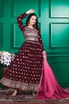 3RICH LOOK FAUX GEORGETTE EMBROIDERY WORK ANARKALI GOWN FESTIVE WEAR WHOLESALE PRICE ETHNIC GARMENT (20)
