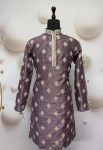 FANCY MONO SILK EMBROIDERY SEQUENCE WORK MEN'S KURTA PAYJAMA WINE