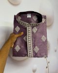 4FANCY MONO SILK EMBROIDERY SEQUENCE WORK MEN’S KURTA PAYJAMA FESTIVE WEAR WHOLESALE PRICE ETHNIC GARMENT (14)