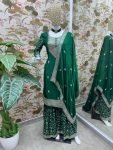 4LATEST CHINON SILK EMBROIDERY SEQUENCE WORK TOP SHARARA WITH DUPATTA FESTIVE WEAR WHOLESALE PRICE ETHNIC GARMENT (18)