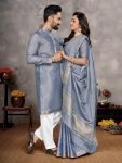 5NEW ARRIVAL CHECKS SILK WITH JACQUARD BORDER WORK COUPLE COMBO FESTIVE WEAR WHOLESALE PRICE ETHNIC GARMENT (12)