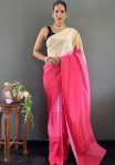 NEW ARRIVAL NATURAL SILK DIGITAL PRINTED READY TO WEAR SAREE WITH UNSTITCHED BLOUSE  RANI