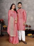6NEW ARRIVAL CHECKS SILK WITH JACQUARD BORDER WORK COUPLE COMBO FESTIVE WEAR WHOLESALE PRICE ETHNIC GARMENT (14)