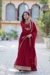 ATTRACTIVE BLOOMING GEORGETTE EMBROIDERY SEQUENCE WORK GOWN WITH DUPATTA PARTY WEAR WHOLESALE PRICE ETHNIC GARMENT (4)