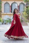 ATTRACTIVE BLOOMING GEORGETTE EMBROIDERY SEQUENCE WORK GOWN WITH DUPATTA PARTY WEAR WHOLESALE PRICE ETHNIC GARMENT (4)